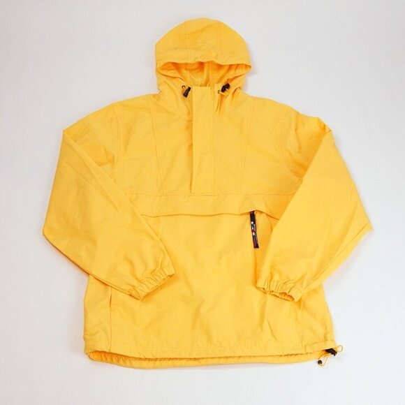 Against The Elements Yellow Hooded Rain Jacket - Men's S - EUC - Picture 1 of 7